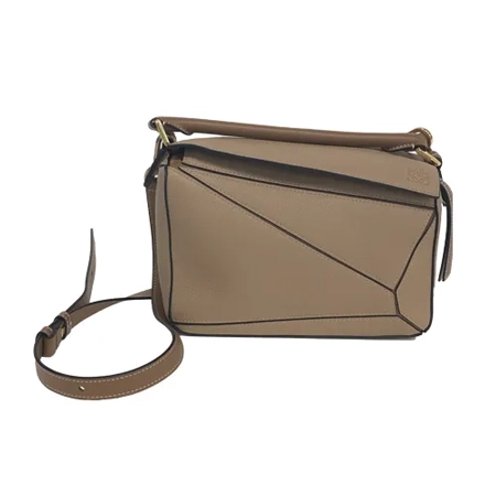 Loewe puzzle small sand classic calf beige handbag 