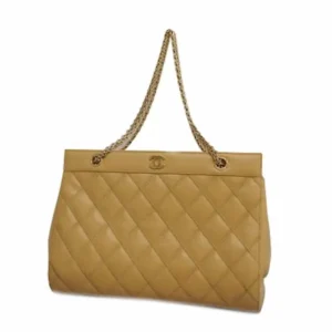 Chanel wild stitch shoulder bag beige gold metal fittings 
